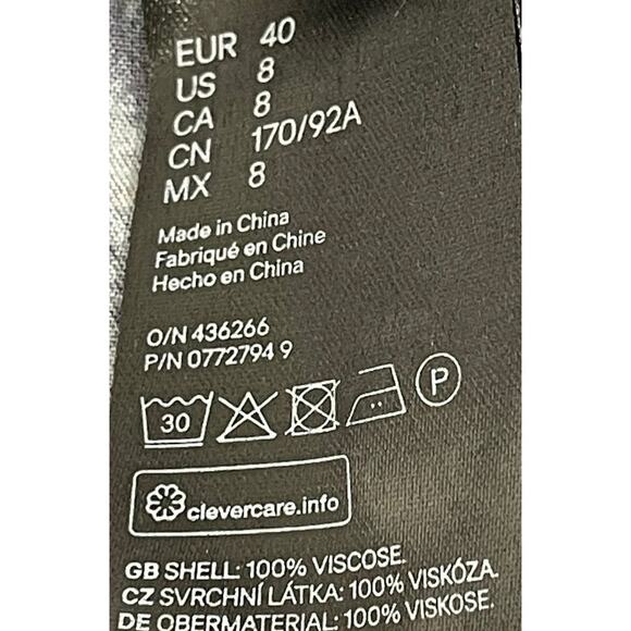 HM Midi Dress Womens Size 8 Purple Floral Button Up Short Sleeve FAIR CONDITION - Picture 6 of 7